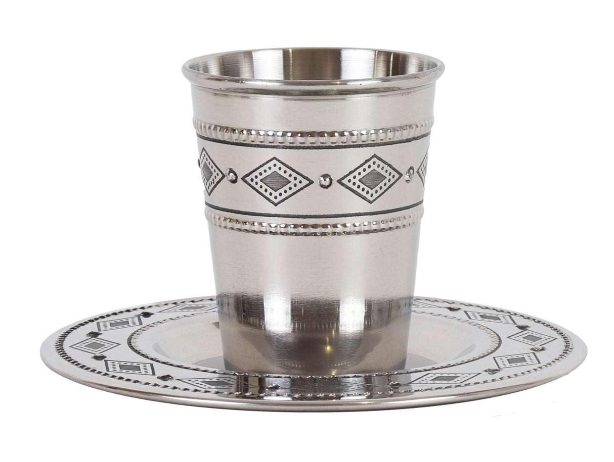 Stainless Steed Kiddush Cup Set ( 140 ml 4.7 oz) - LEHADAR