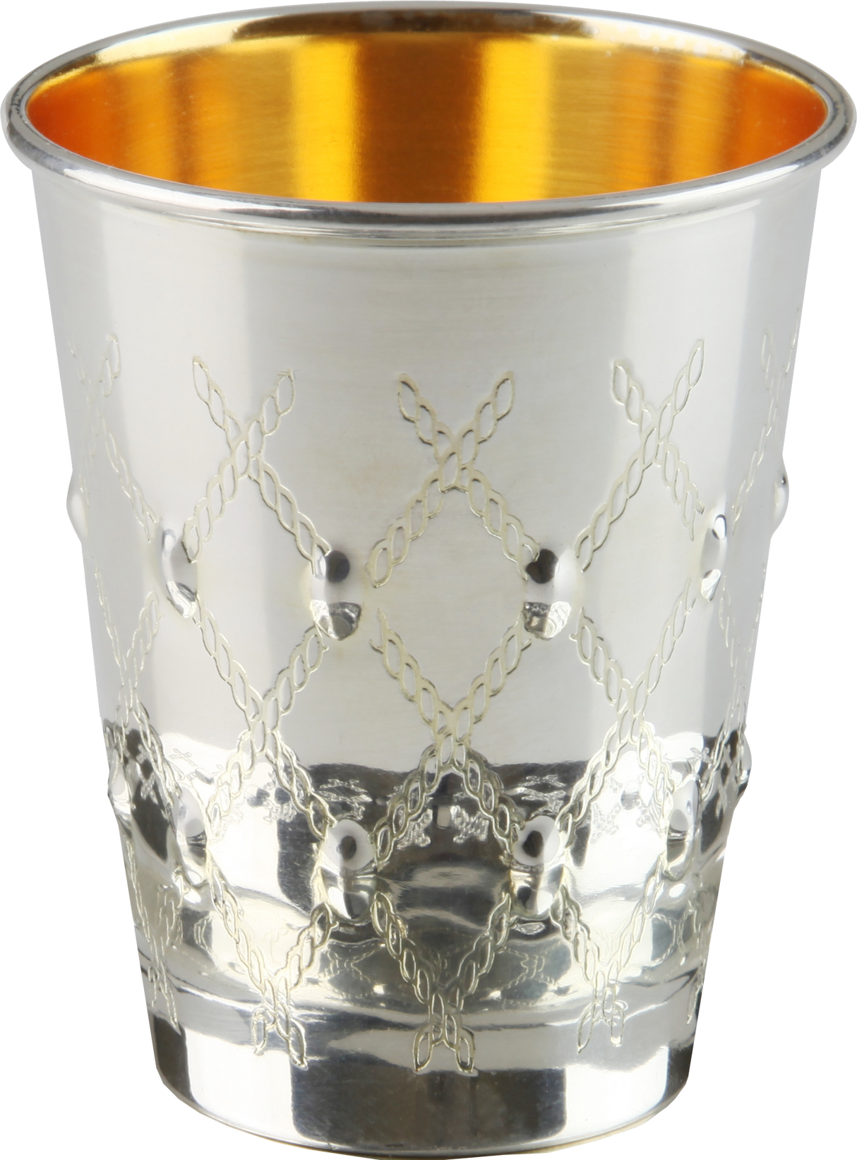 Kiddush Cup X Design 925 Sterling Silver Coated 3" ( 140 ml 4.7 oz) - LEHADAR