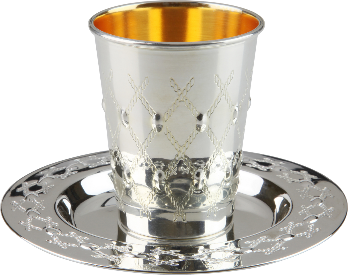 Kiddush Cup Set Xp Design 925 SC 3" ( 140 ml 4.7 oz) - LEHADAR