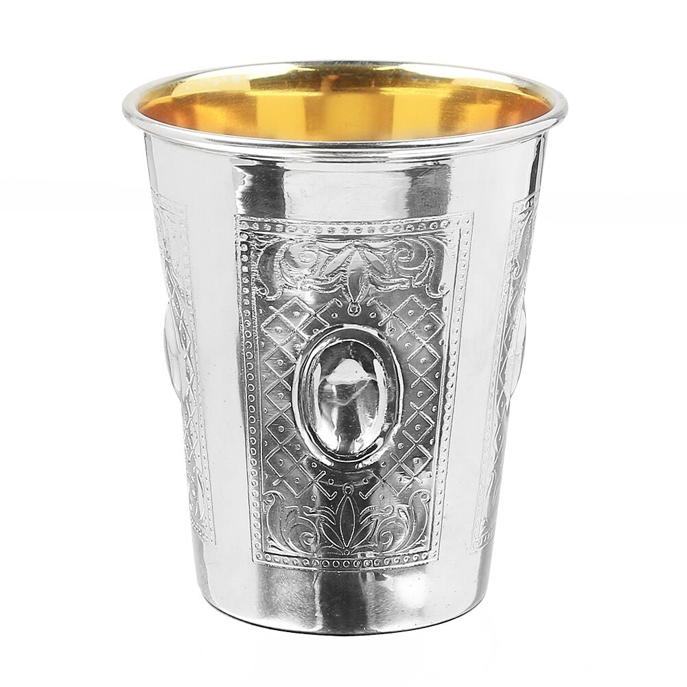 Kiddush Cup Eye Frame Design 925 Sterling Silver Coated 3" ( 140 ml 4.7 oz) - LEHADAR