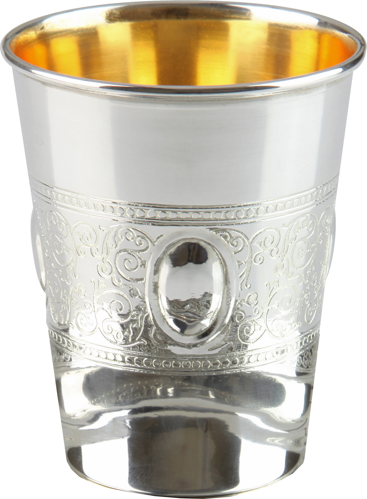 Kiddush Cup Eye Belt Design 925 Sterling Silver Coated. 3" ( 140 ml 4.7 oz) - LEHADAR