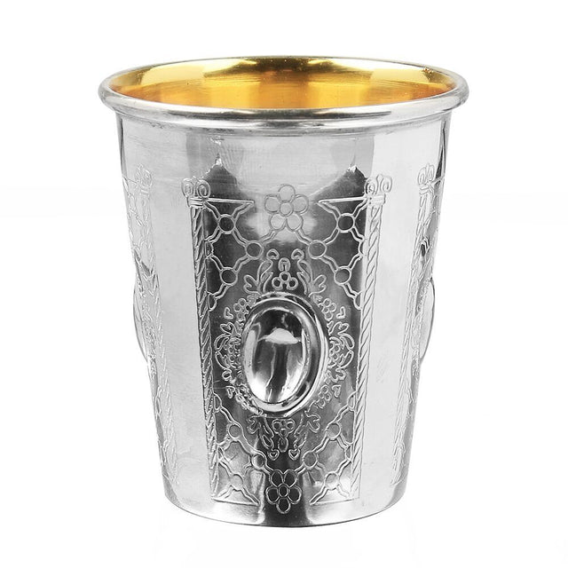 Kiddush Cup XP Design 925 Silver Coated 3 " ( 140 ml 4.7 oz) - LEHADAR
