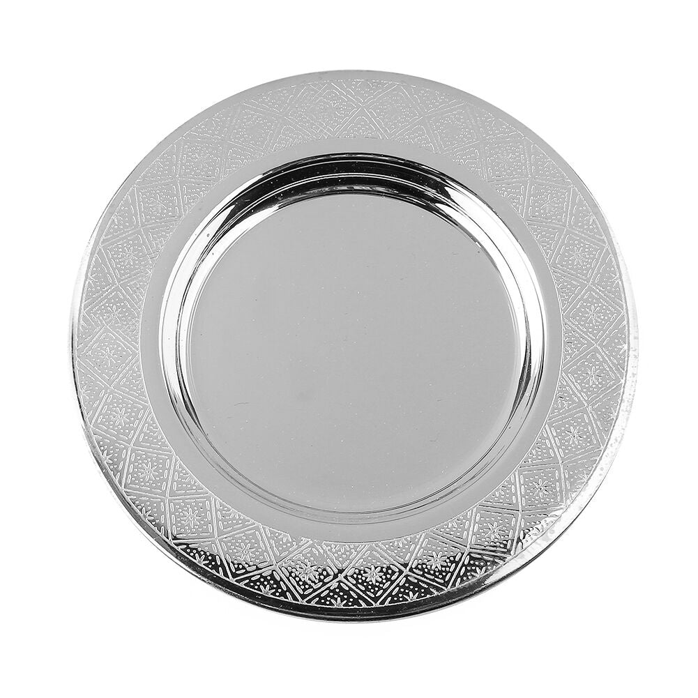 Kiddush Tray Diamond Design 925 Silver Coated 5" - LEHADAR
