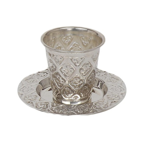 925 silver Coated Kiddush Cup set Mini , Cup 2.5" (3.04 oz 90 ml) - LEHADAR
