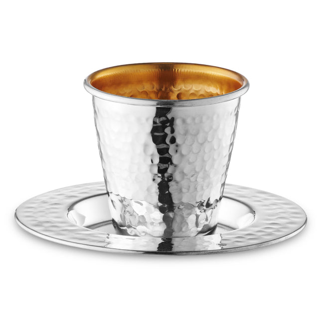 Small Kiddush Cup Set Hammered 925 sc ( 90 ml 3.04 oz) - LEHADAR