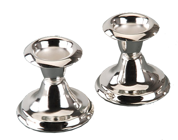 Set Mini Silver Plated Candlesticks 2.5" - LEHADAR