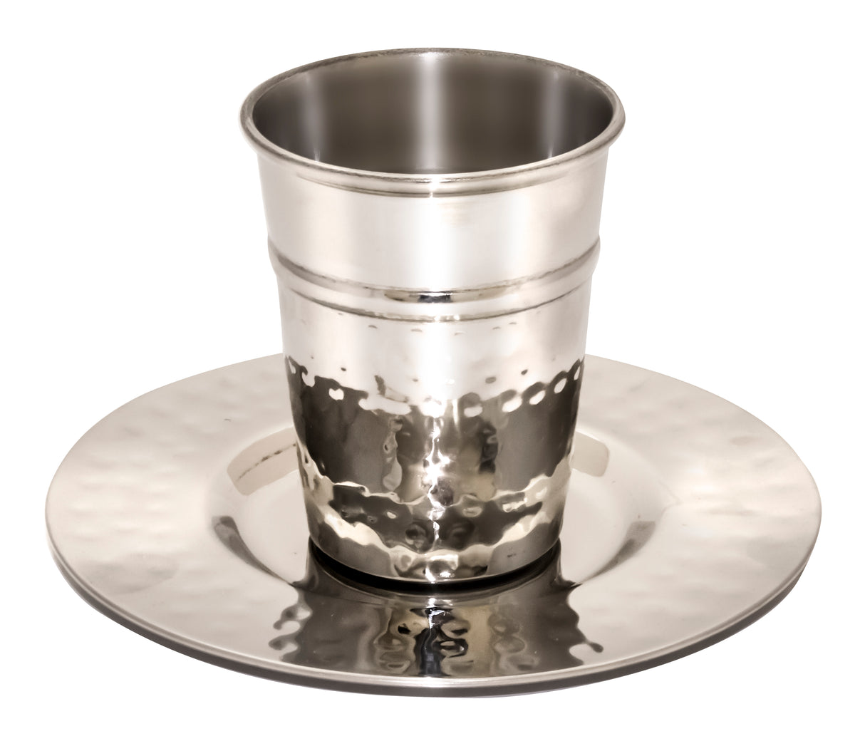 Kiddush Cup Stainless Steel Hammered ( 140 ml 4.7 oz) - LEHADAR