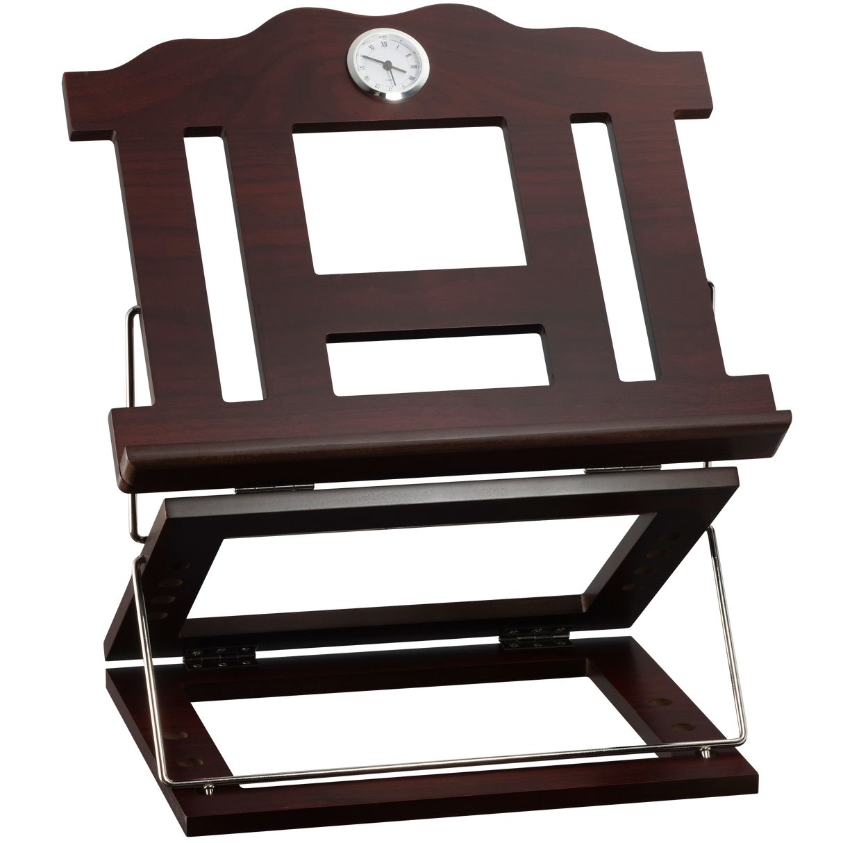 Wooden 2 Tone Book Stand 2 Position Clock 15 x12 " - LEHADAR