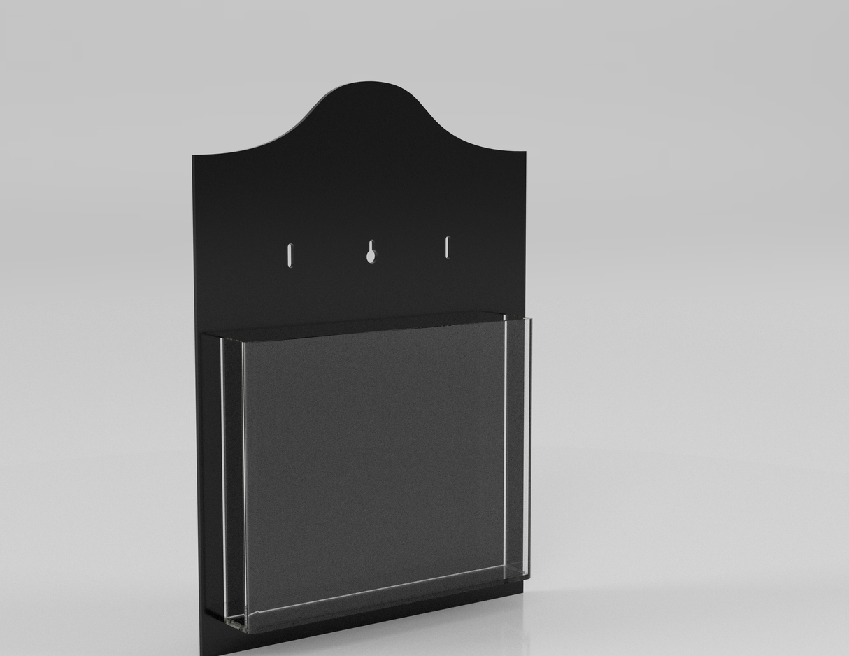 Acrylic Bencher / Kiddush Levanah Holder Large Clear With Black Back11.5x16" - LEHADAR