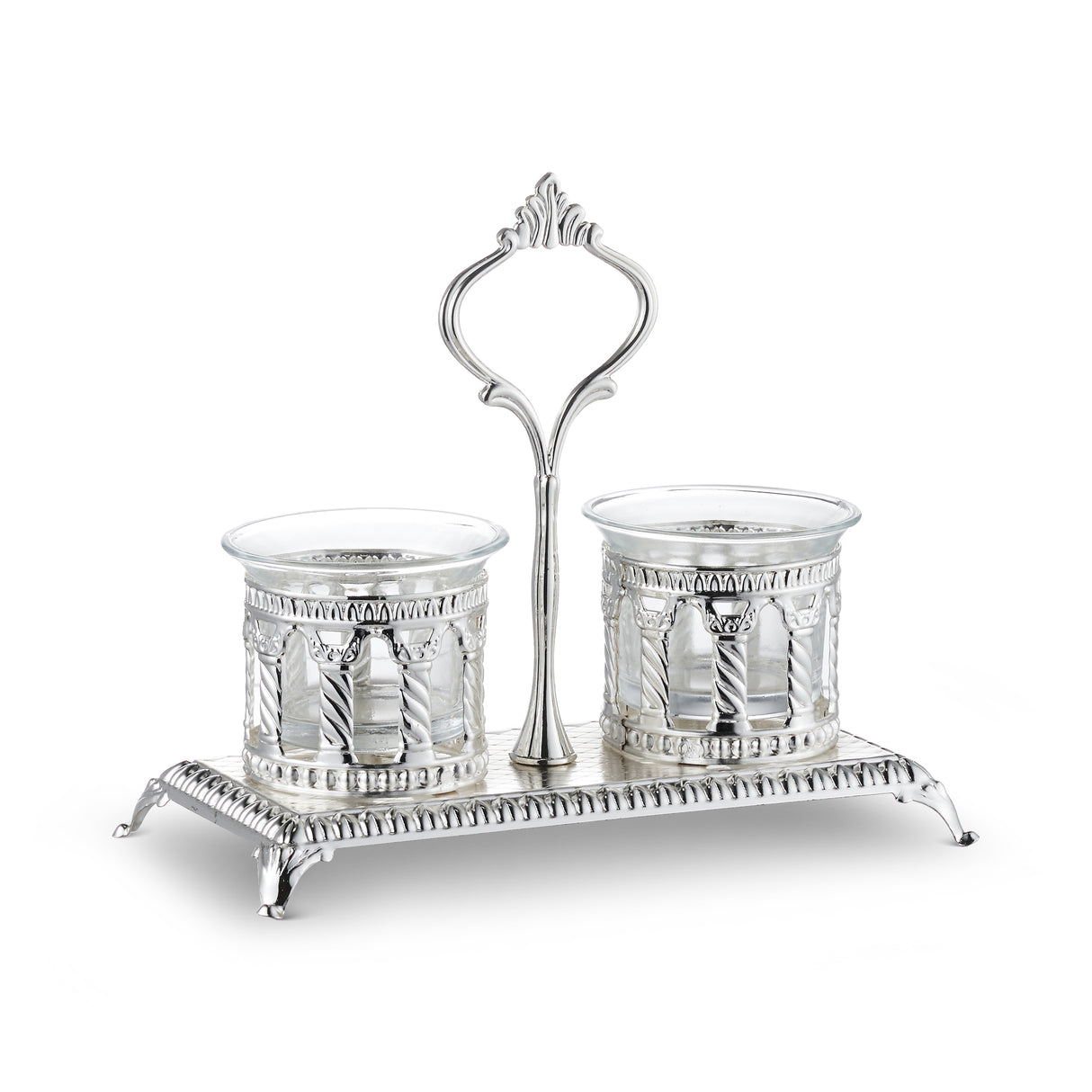 Salt & Pepper Holder Royal Palace Design Silver plated Double - LEHADAR