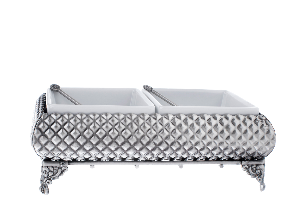 Pewter Double Sectional - Oval 5 X 8 1/2 " H 3 " - LEHADAR