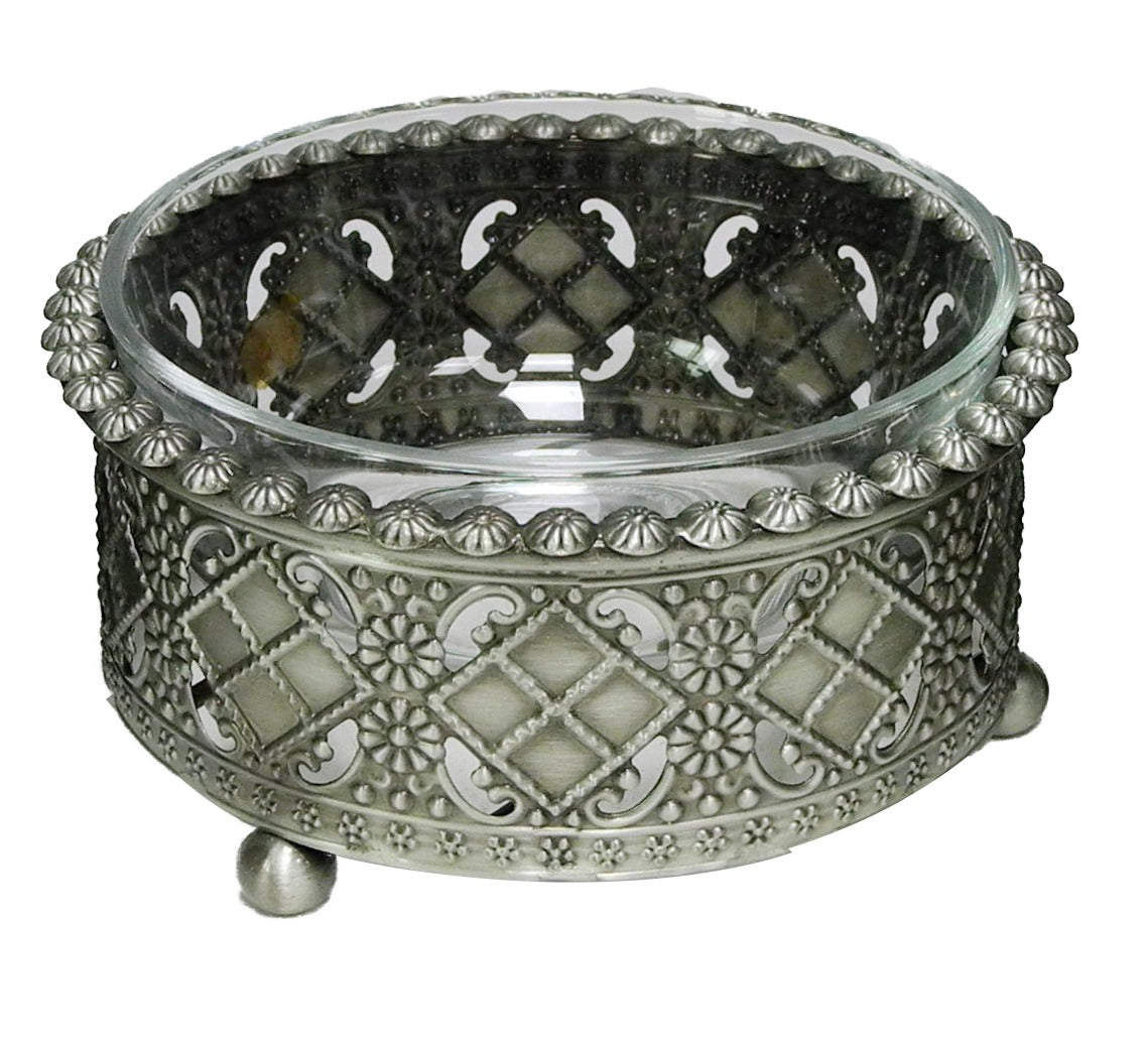 Dip and Container Dish Pewter 5x2.5" - LEHADAR