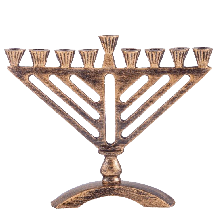 Mini Menorah Chabad Gold Texture 5.5" - LEHADAR