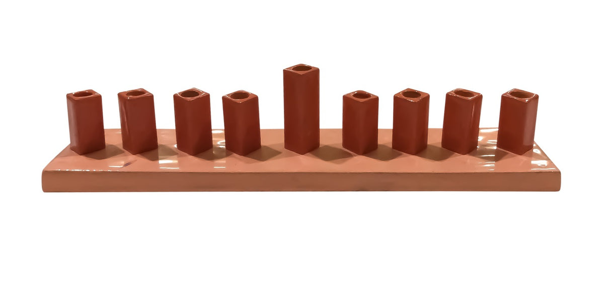 Strip Menorah Enamel Finish 9/14 x 2 x 2 - LEHADAR