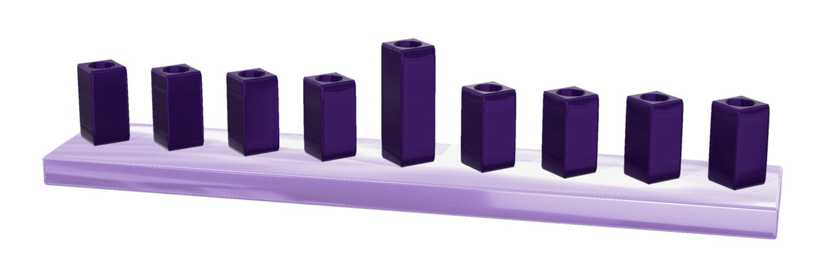 Strip Menorah Enamel Finish 9/14 x 2 x 2 - LEHADAR