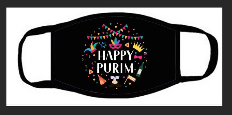 Purim Face Mask Black Happy Purim59355 - LEHADAR