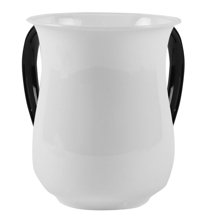 Acrylic Wash Cup Pearl With Black Handles 5" - LEHADAR