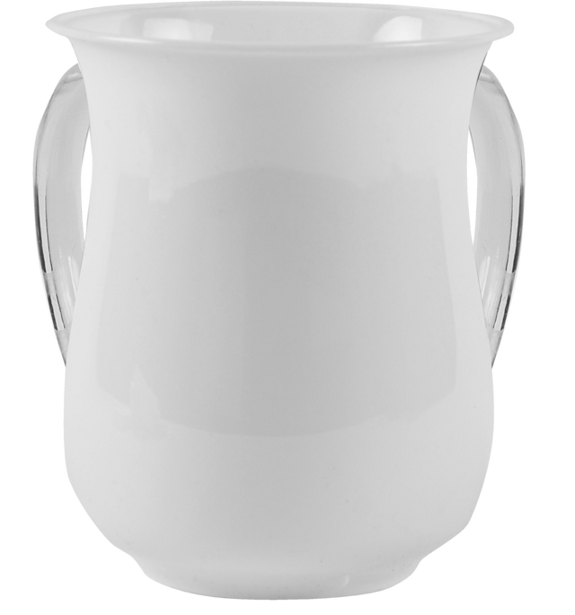 Acrylic Wash Cup Pearl With Clear Handles 5" (6 pc) - LEHADAR