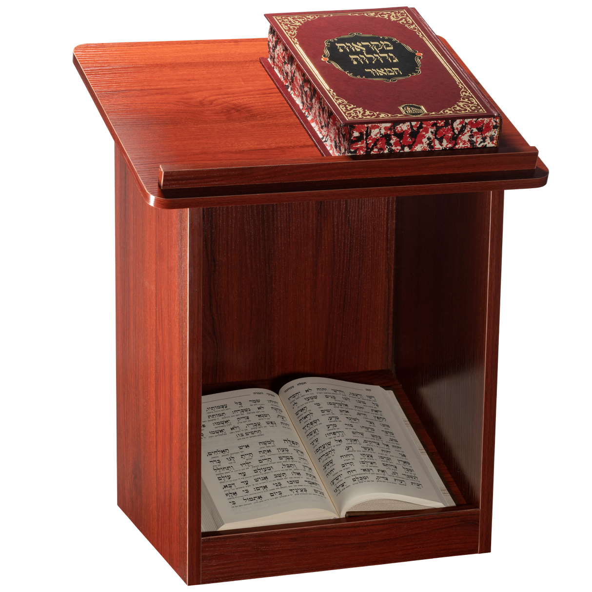 NON ASSAMBLED Mahogany Table Top Double Shtender 2 Tone 11.8" D x 15.75 W x 17" H - LEHADAR