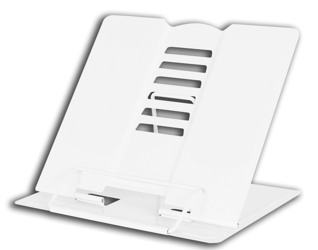 Mini Metal Book Stand White 8.25 x7.5" - LEHADAR