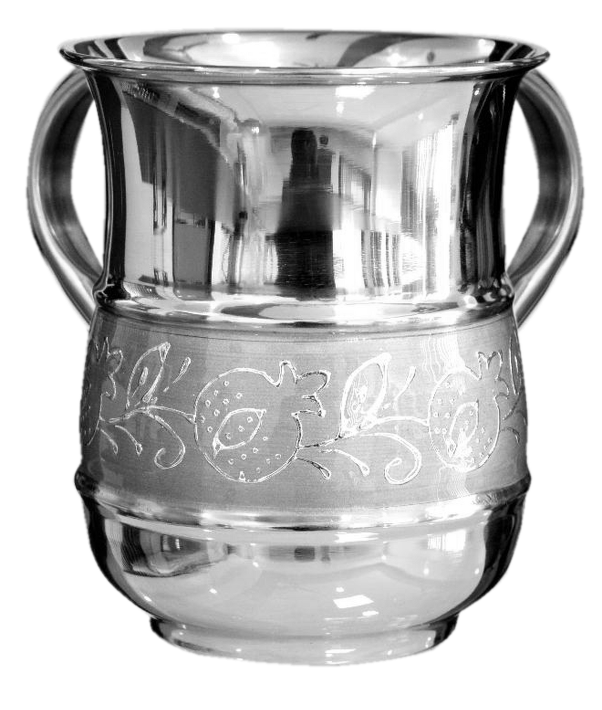 Stainless Steel Wash Cup - Silver Pomegranate - LEHADAR