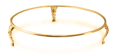 Gold Plated Passover Plate Holder On Legs 13 " Wide X 3" Tall 6 per case - LEHADAR