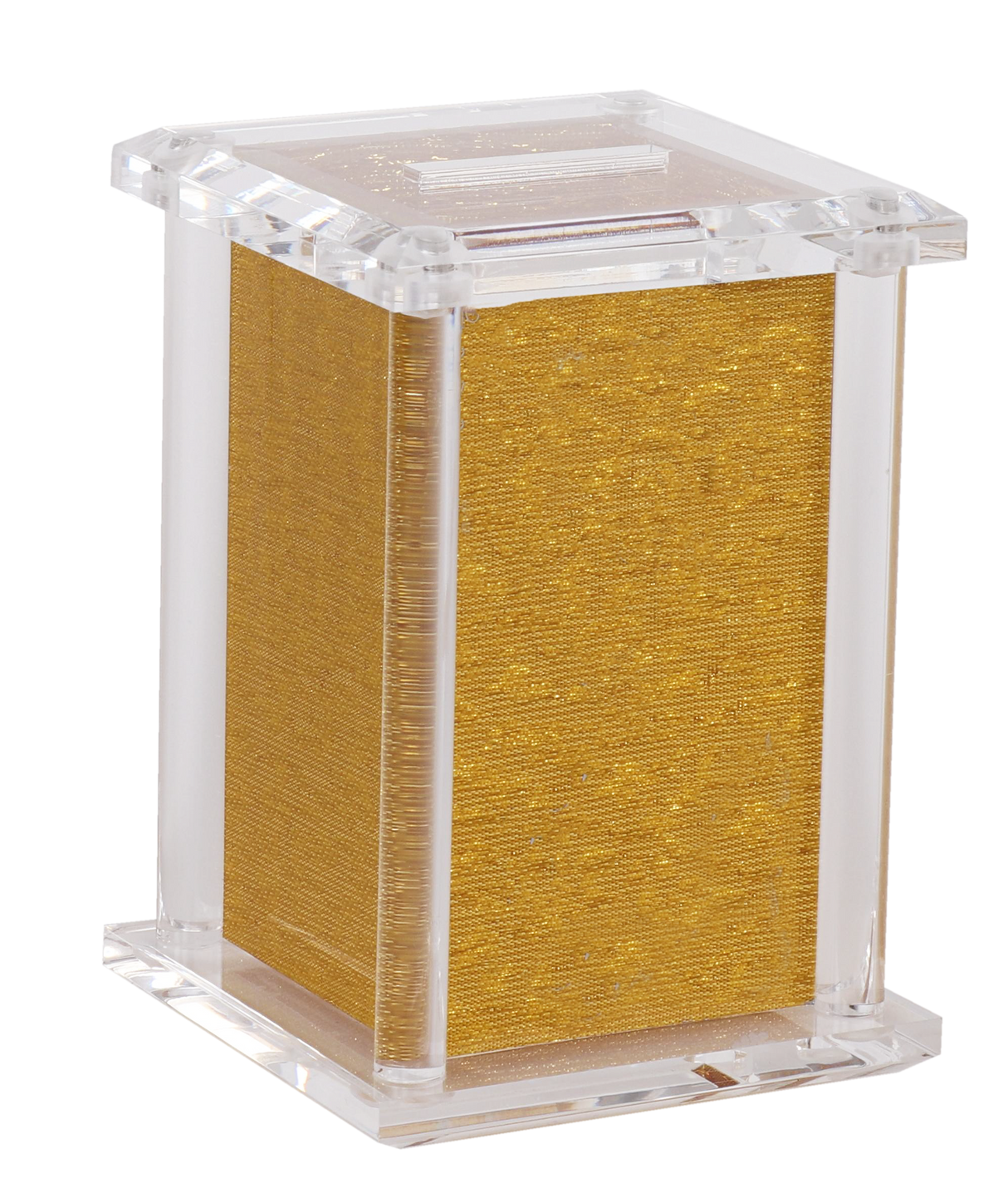Acrylic Tzedakah Box With Poles 5 x 3" - LEHADAR