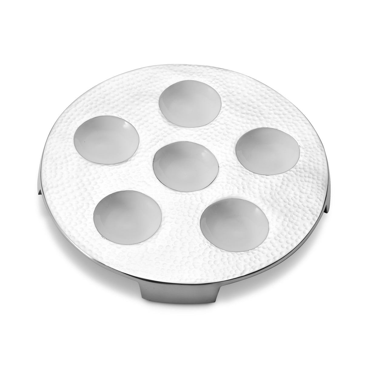 Seder Plate - Hammered Design - Stainless Steel - LEHADAR