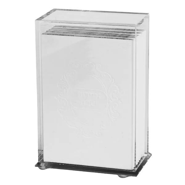 Acrylic Zemiros Holder with 6 White Leather Zemiros - LEHADAR