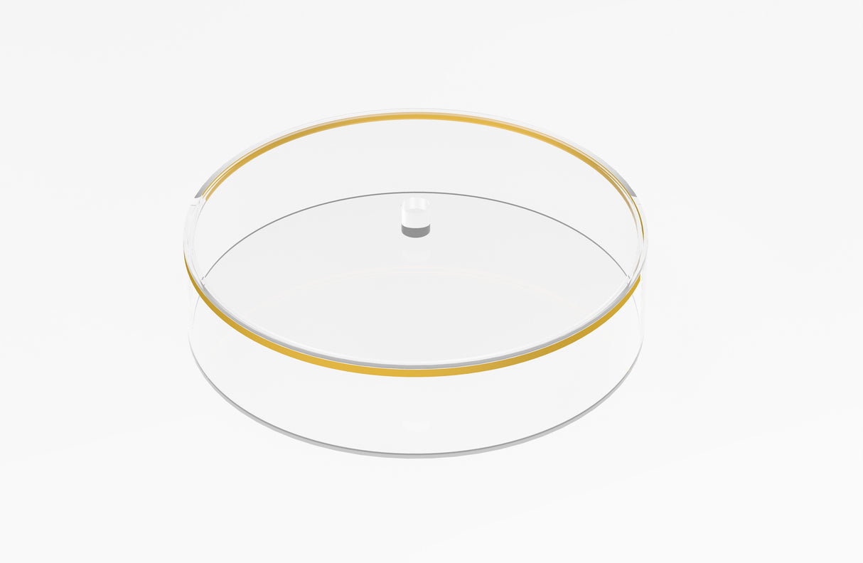 Acrylic Matzoh Box Crystal Clear - Gold Trim 12.5‰W X 3‰H - LEHADAR