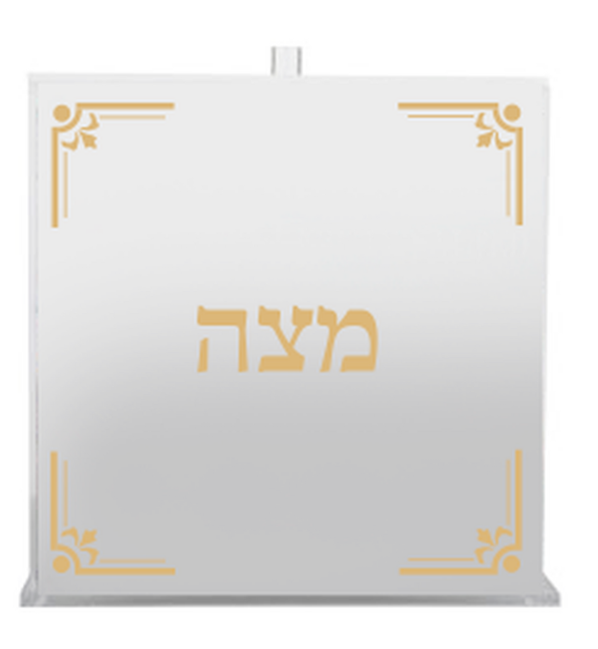 Acrylic Matzah Box Square Gold Design - LEHADAR