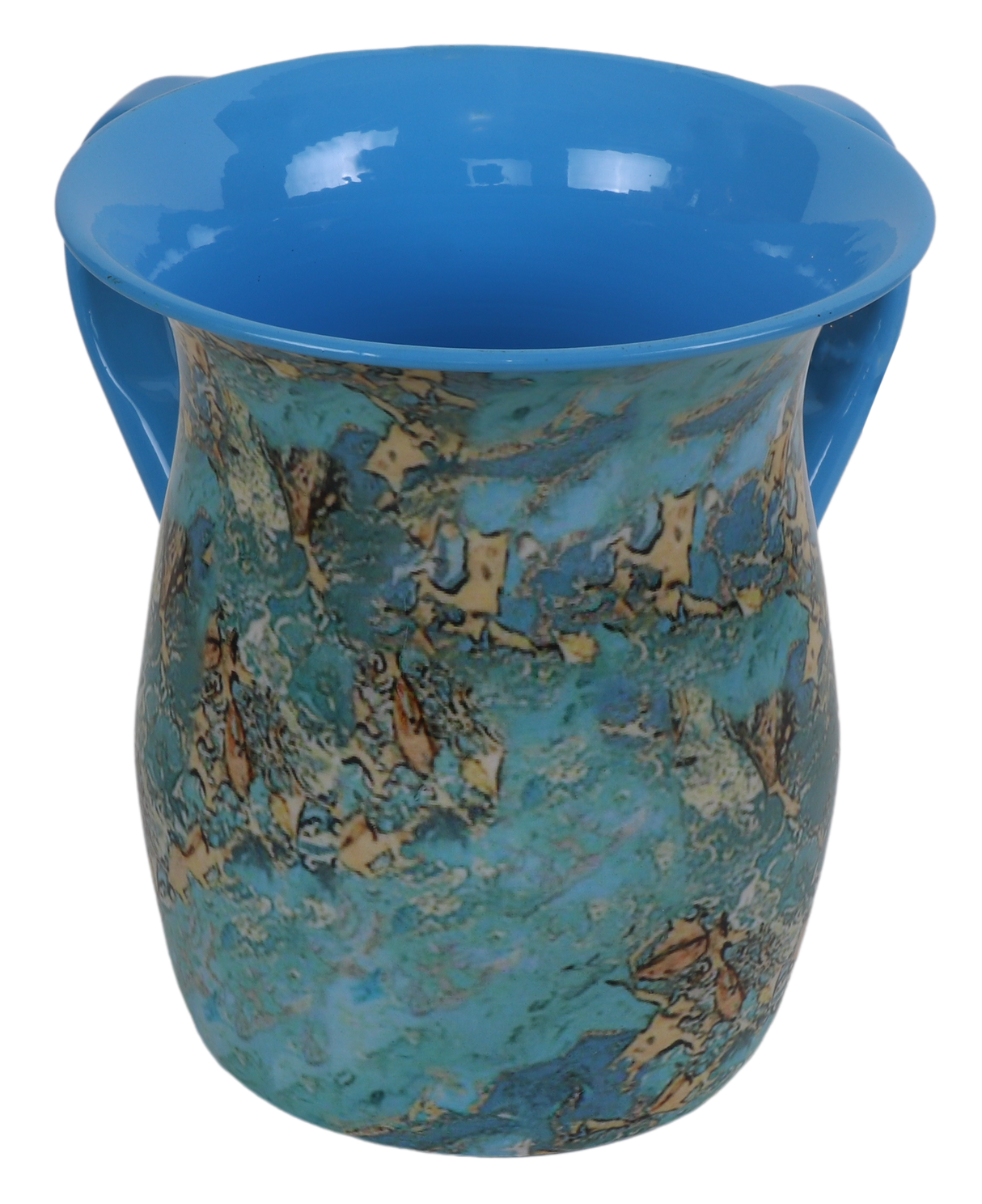 Blue and Beige Marble Washing Cup - LEHADAR