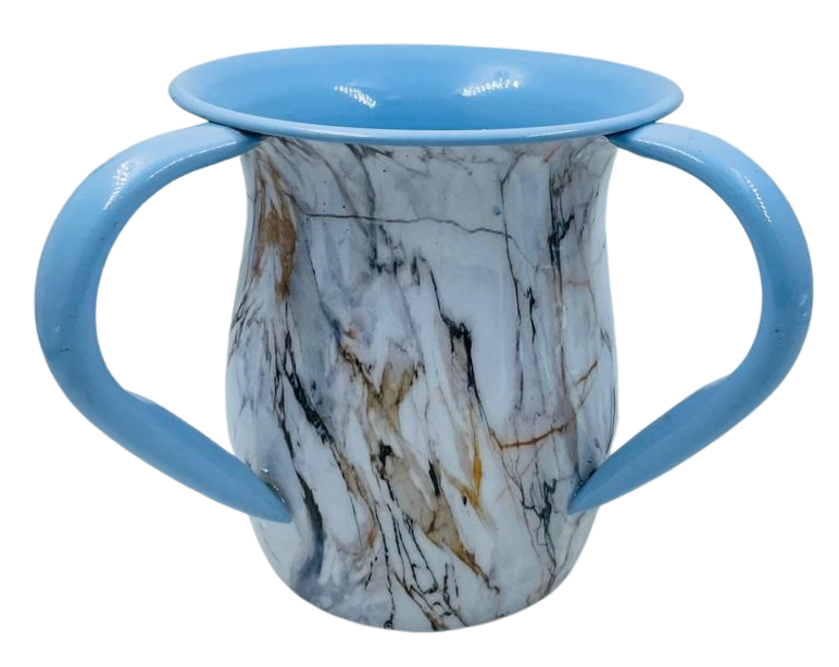 Washing Cup blue-Beige Marble - LEHADAR