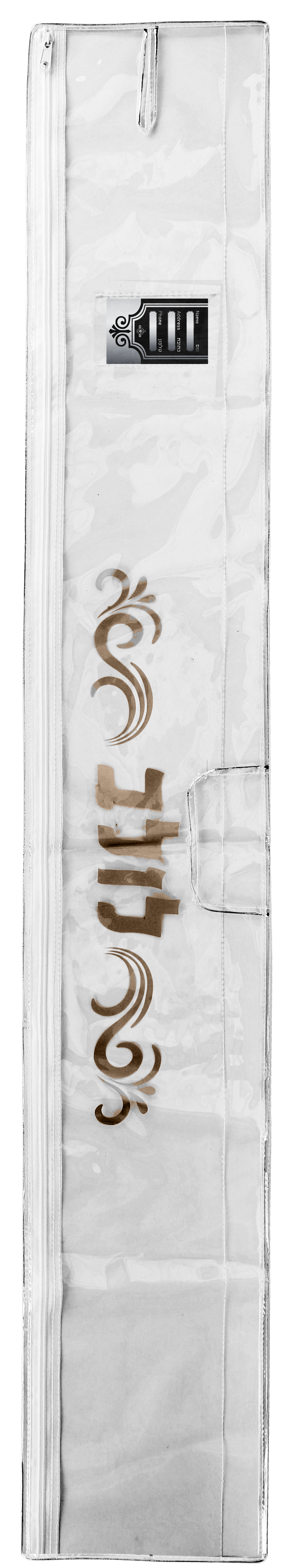 Clear Plastic Lulav Holder Gold Design 47" w x 7.5 h - LEHADAR