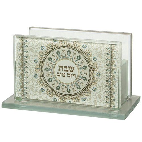 Glass Match Box Holder 7*5 Cm With Print- Candle Lighting - LEHADAR