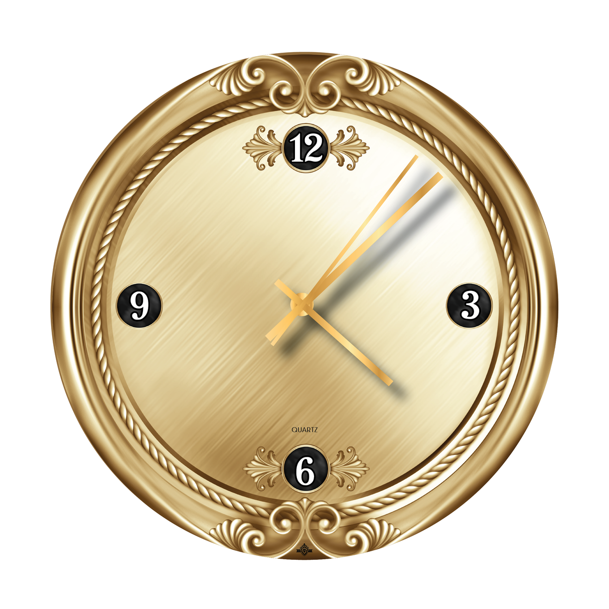 Glass Gold Elegant Clock - 12" - LEHADAR