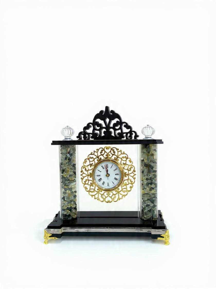 LEHADAR Elegant Crystal Mantel Desk Clock
