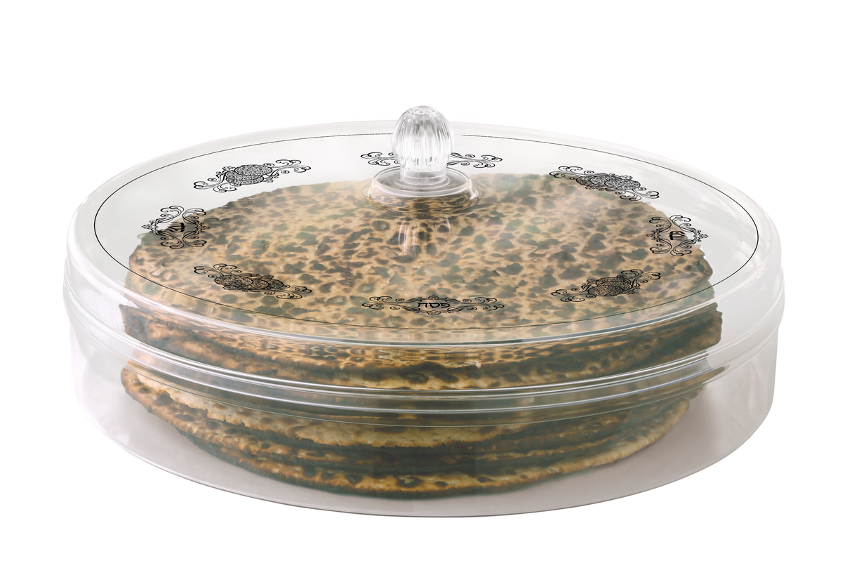 Matzah Holder Lucite Large Designed Cover 14" W X 6H" ( 5 P C) - LEHADAR