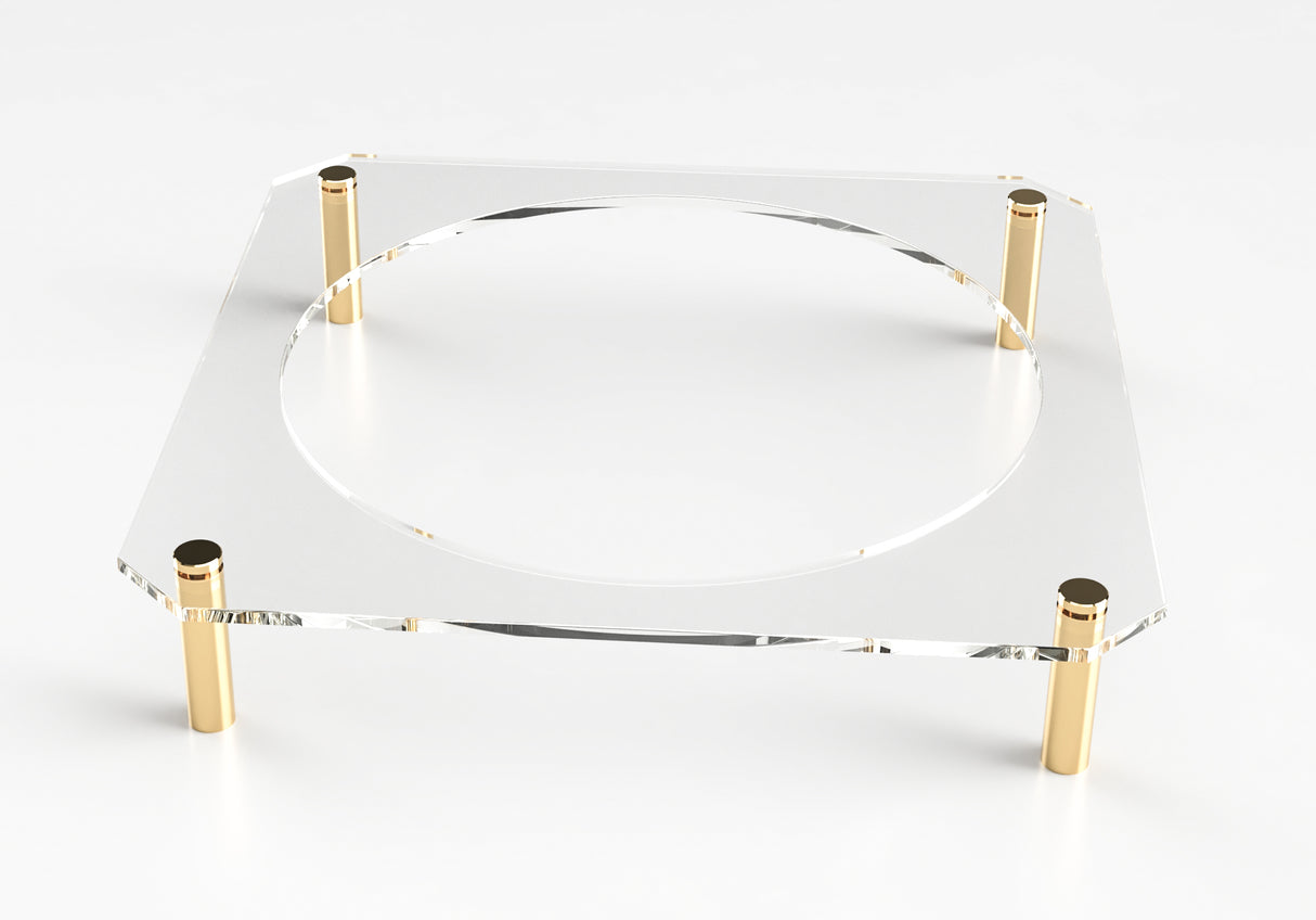 Acrylic Seder Plate Stand Gold Standoffs 16X16" X3" - LEHADAR