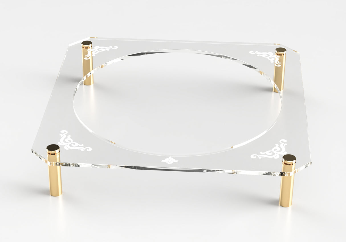 Acrylic Seder Plate Stand Standoffs Engraved 16X16" X3" - LEHADAR