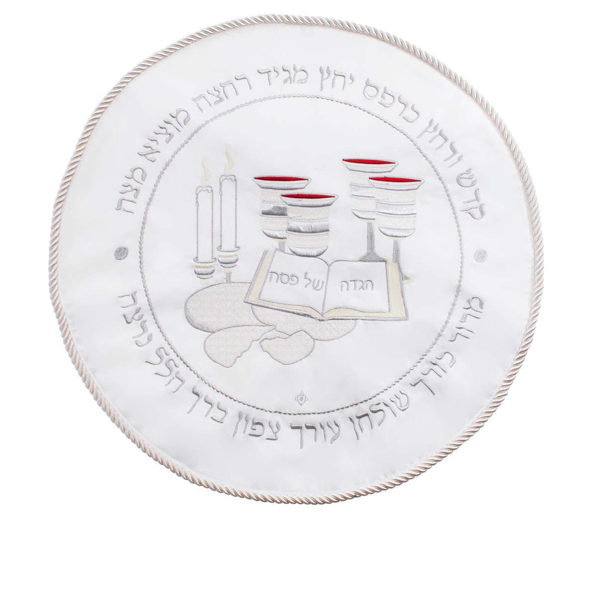 Round Matzah Cover Small 1 Pocket 13" With Hard Plastic - LEHADAR