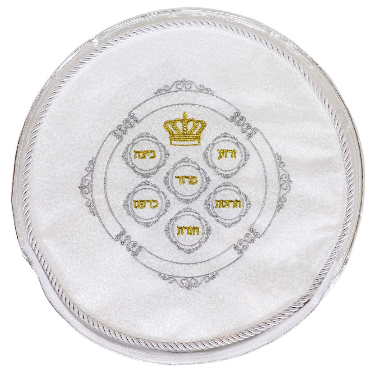 Matzah Cover Brocade with Hard Plastic 13" - LEHADAR