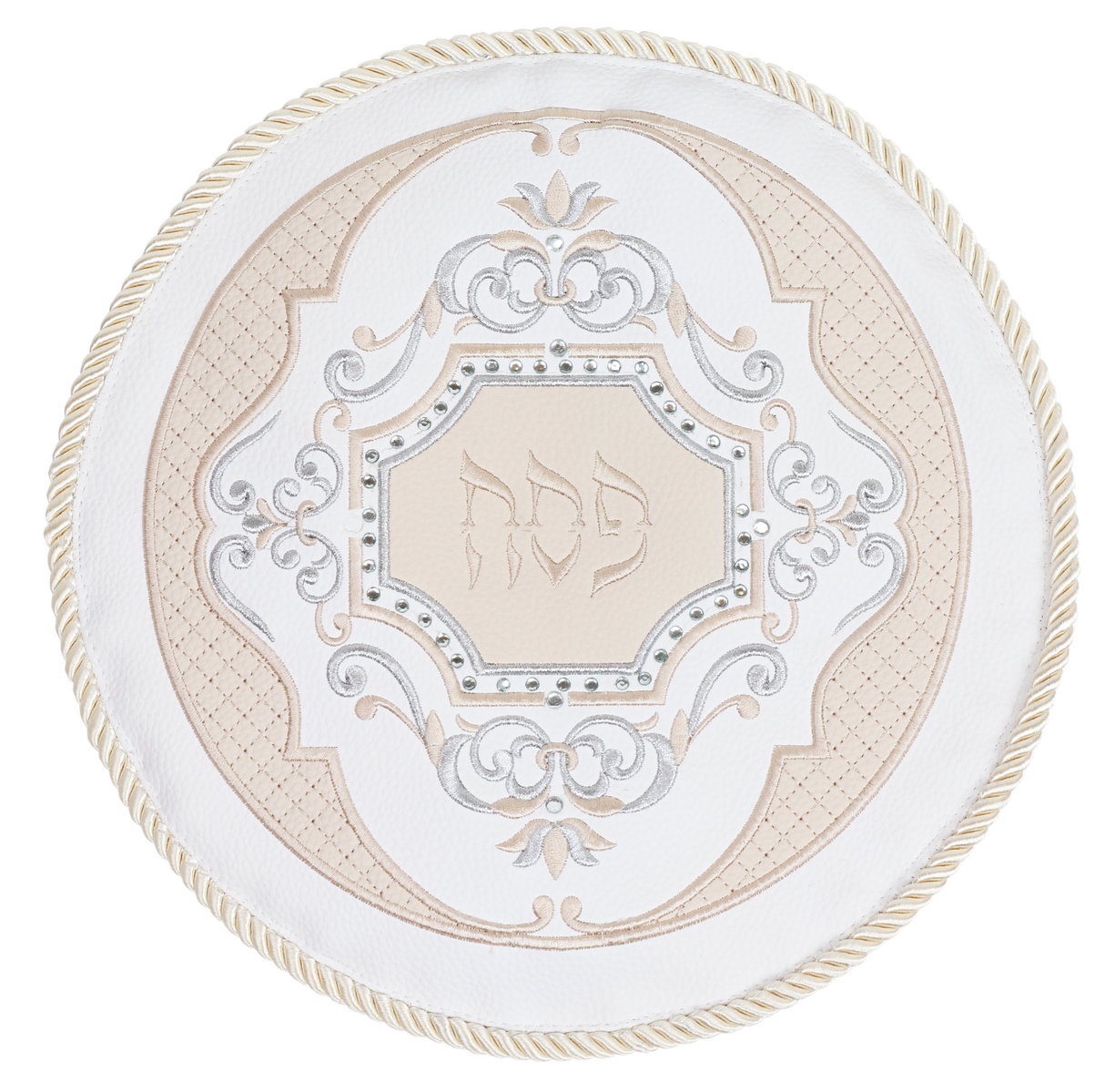 Leather Look With Crystal Matzah Cover With 1 pocket & Hard Plastic 12" - LEHADAR