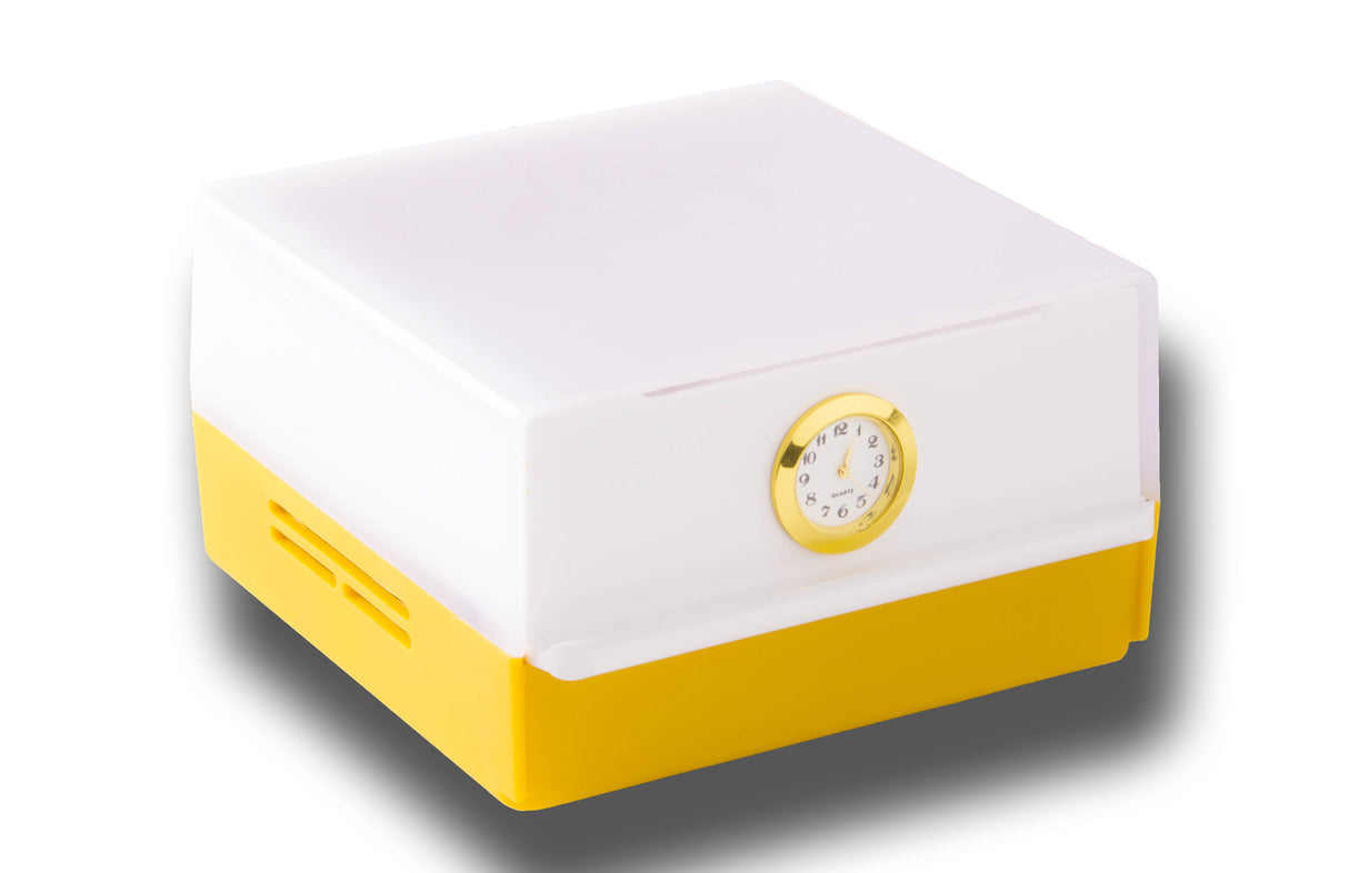 Shabled Shabbos lamp Led, White body, gold clock, - LEHADAR