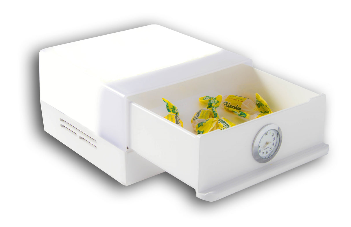 SHABLED Shabbos lamp Led, White body, stainless steel clock, - LEHADAR