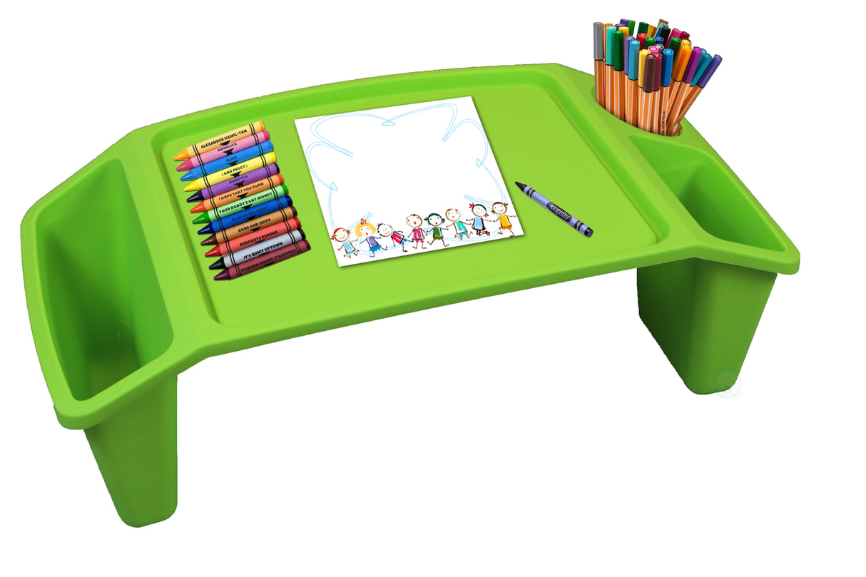 Kids Lap Desk Tray, Portable Activity Table, Green, Set of 12 - LEHADAR