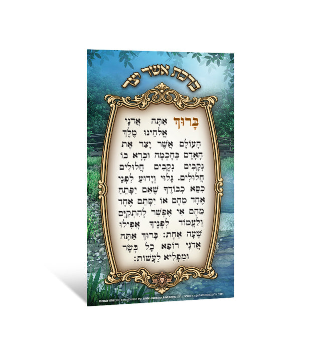 Asher Yatzar Card Pocket Size 2" X 3.5" - LEHADAR