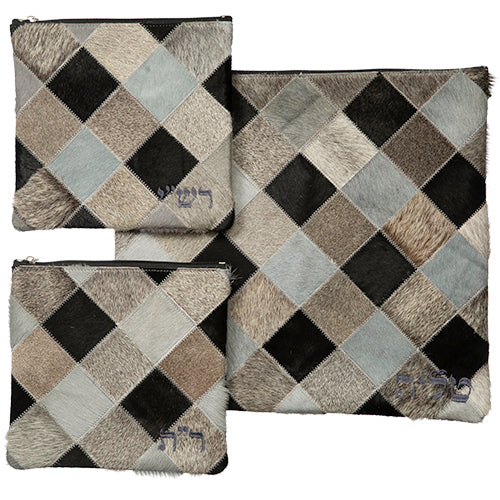 Leather Like Tallit & Tefillin Rashi 3 Pc. Set 41*38 Cm - LEHADAR