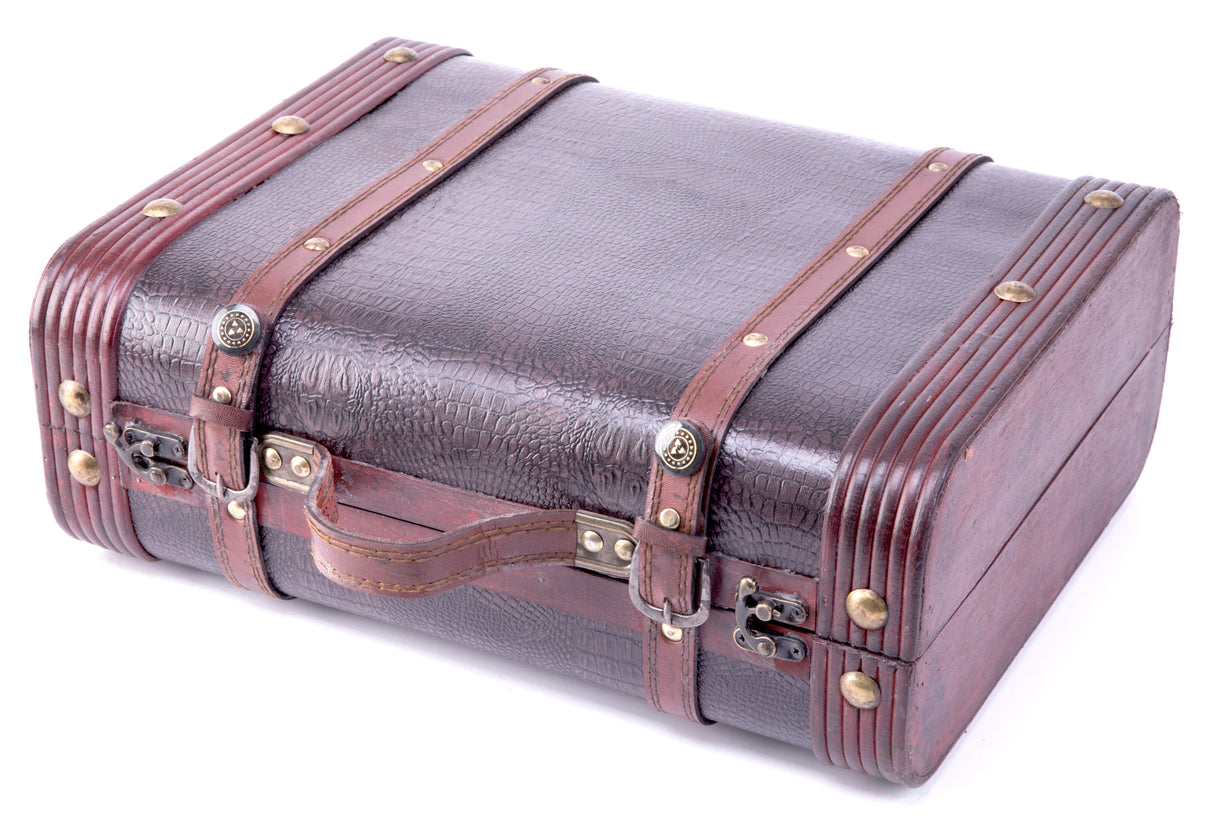 Decorative Wooden Leather Suitcase - LEHADAR