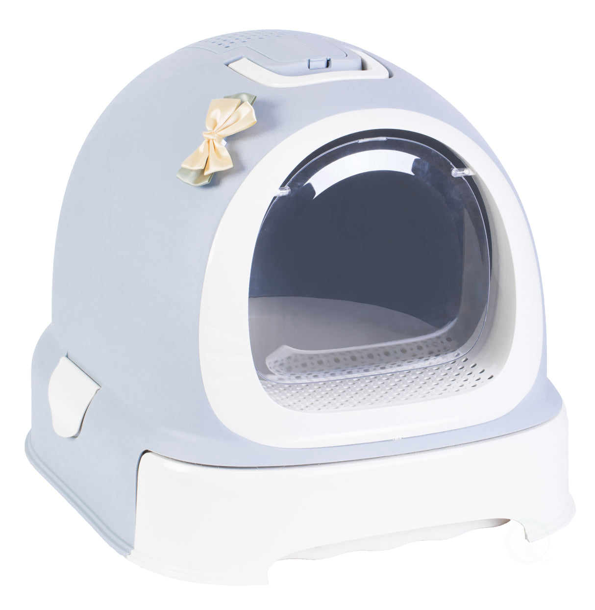 Fully Enclosed Hooded Litter Pan with Front Entry Odor Close Door, Cat Litter Scoop Included - LEHADAR